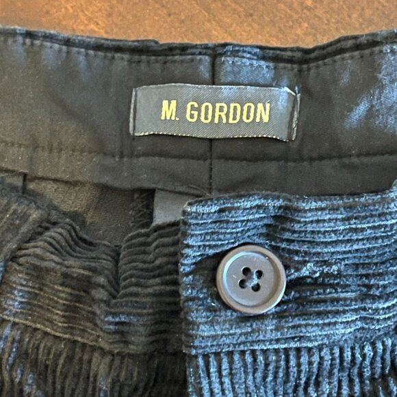Vintage M. Gordon Men's Corduroy Pants 90's 36x32 Black back buttoned pockets - Picture 2 of 11